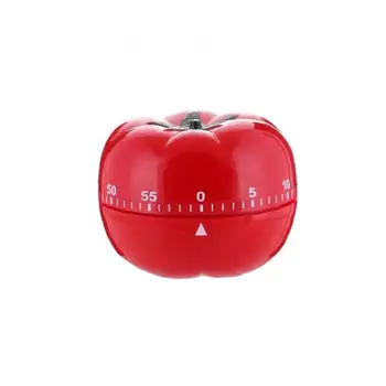 

Tomato Shape Alarm Timer Stainless Steel 60 Minute Countdown Cooking Timer Mechanical Alarm Clock Red