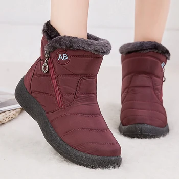 

Women Boots 2019 Winter Boots With Quilted Ankle Botas Mujer Warm Waterproof Snow Boots Winter Shoes Woman Botines Plus Size 43