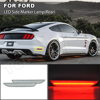 

2PCS Clear Lens Red LED Rear Side Marker Lamps Bumper Light For Ford Mustang 2015 2016 2017-2019 Replace Fender Marker Light