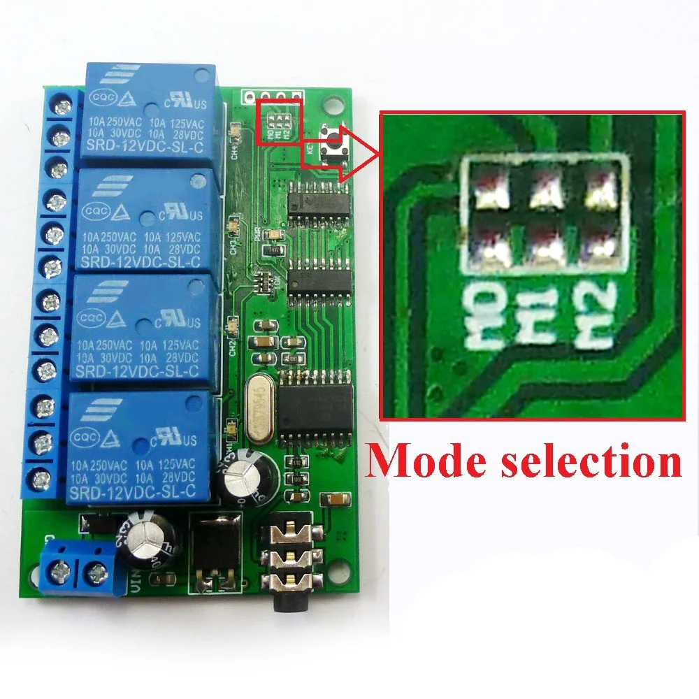 AD22B04 4 CH DTMF MT8870 аудио декодер умный дом релейный контроллер голосовой Телефон