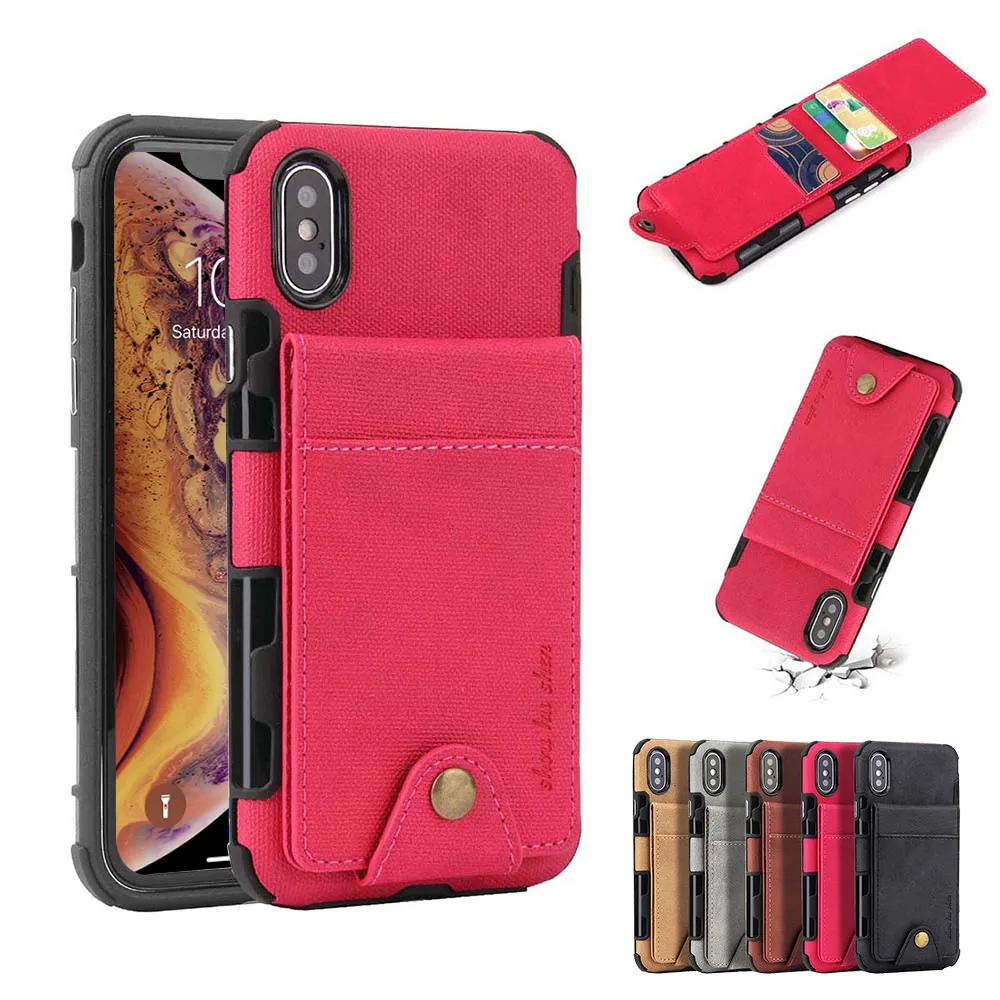 LAPOPNUT держатель для карт Карманный задний Чехол IPhone Xr X Xs Max ударопрочный кошелек PU