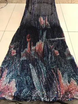 

Sat-11.7807 fashionable sequins tulle embroidery french net lace fabric for party dress