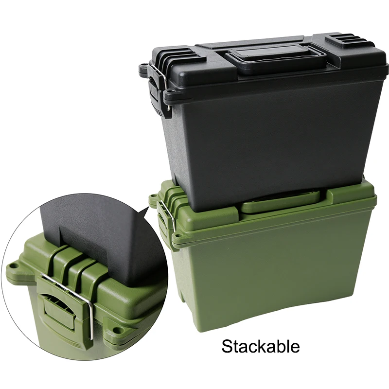 Hunting Ammo Box Multifunction Plastic Storage Bullet Box Heavy Duty Caliber Bulk Ammo Crate Lightweight Storage Case Ammo Can 5
