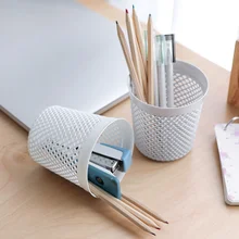 

Simple Solid Color Plastic Hollow Pen Holder Storage Tube Makeup Brush Storage Makeup Brush Storage Tube Storage Box EU Style
