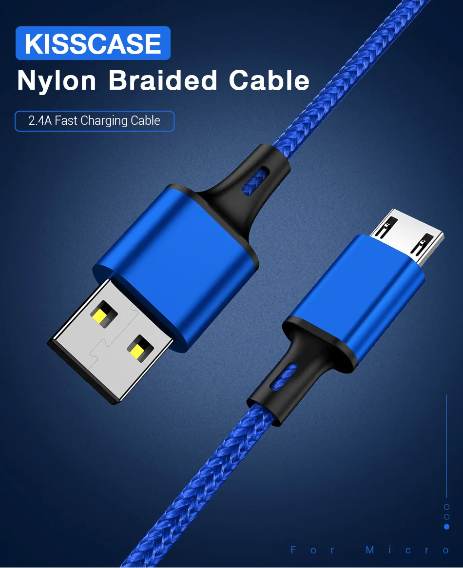 

KISSCASE 1m Reversible Micro USB Cable for Xiaomi Redmi Note 5 Pro 4 Micro USB Charger Cable for Samsung S7 Phone USB Cable