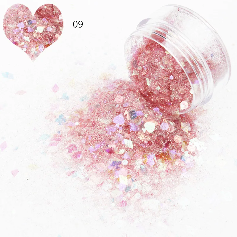 Nail decorations 1Box round and star shape glitter powder sequins colorful flakes 3D DIY for nail art