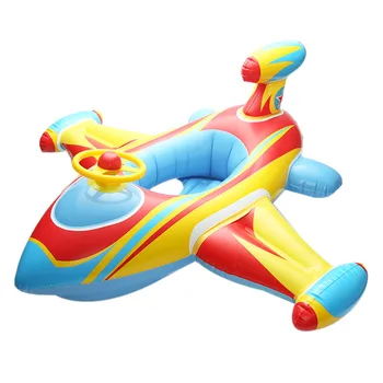 

Children'S Swim Ring Children'S Big Airplane Swim Ring With Steering Wheel Seat Thick Padded Boat Inflatable Airplane Swimming T