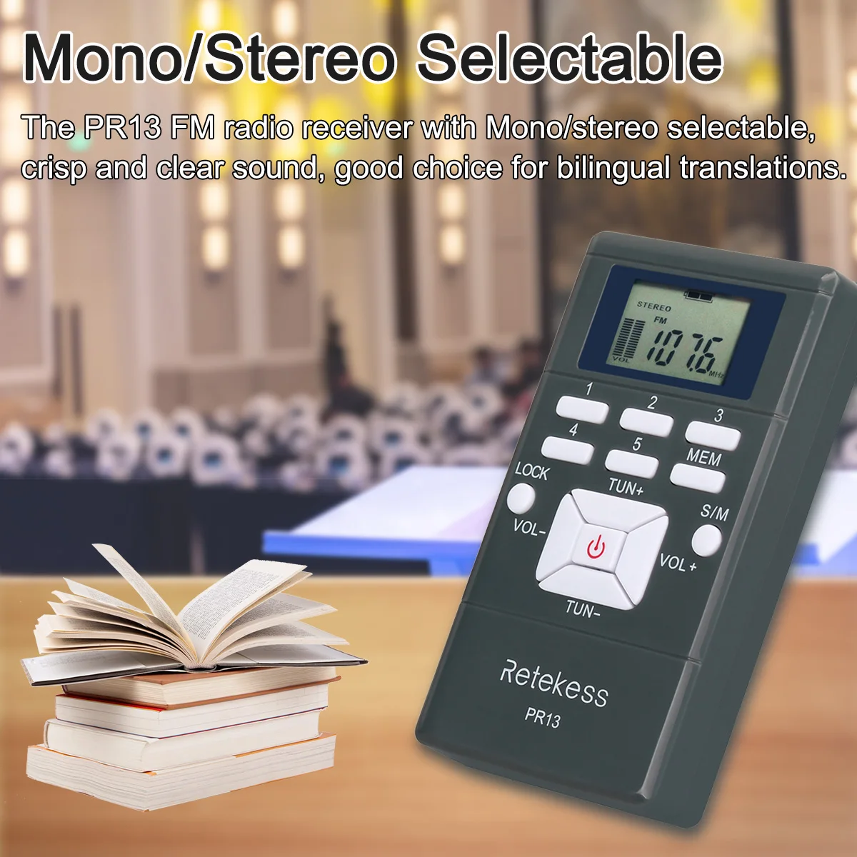 10 шт. RETEKESS PR13 радио FM стерео DSP портативный Радиоприемник цифровые часы для
