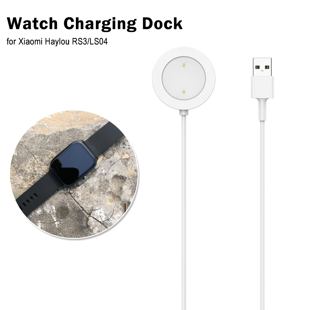 USB Smartwatch Charging Cable For Xiaomi Haylou RS3/LS04 Sport Smartwatch  Magnetic Charger Fast Charging Dock Power Adapter