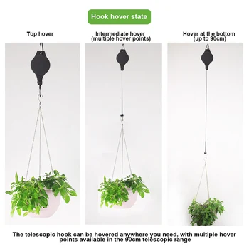 

Retractable Pulley Hook Hanging Pull Down Hanger For Flower Plant Baskets Garden YE-Hot