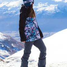 GSOU Снежный женский лыжный костюм сноуборд куртка брюки ветрозащитная Водонепроницаемая уличная спортивная одежда женская одежда брюки с капюшоном Теплый костюм