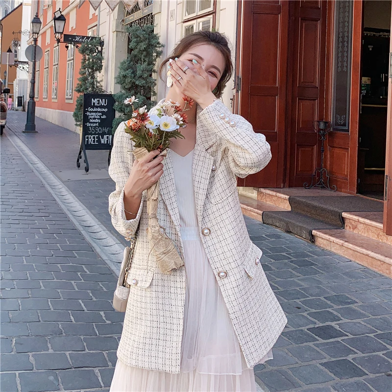 Autumn new fashion small suit blazer women Korean version spring autumn design sense of loose temperament suit jacket K055