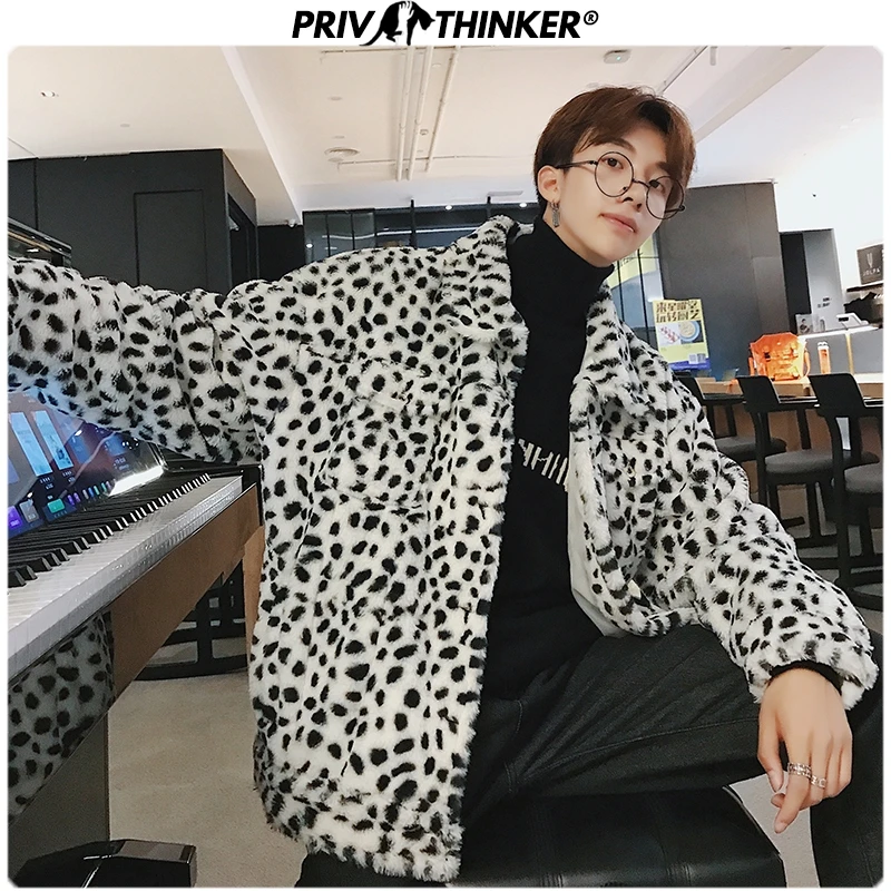 Privathinker, мужские леопардовые утепленные парки, куртки, мужские зимние уличные парки из искусственного меха в стиле хип-хоп, мужские пальто
