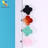 2021 Trendy Four Leaf Clover Necklace Earring Ring Charm Pendant 50pcs Natural Stone Pendant DIY Wholesale for Jewelry Making 3