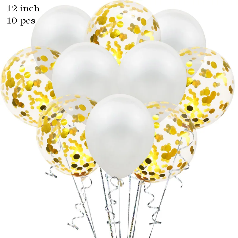 10pcs/lot 12inch Latex Balloons And Colored Confetti Birthday Party Decorations Mix Rose Wedding Decoration Helium Ballon - Цвет: 19