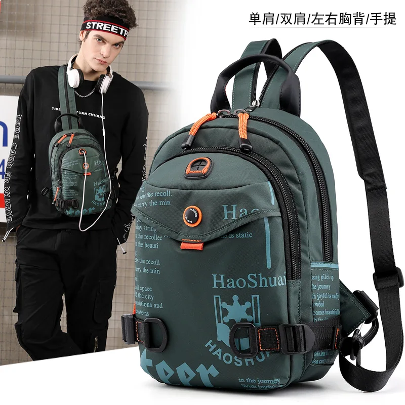 

Fashion Multi-functional Backpack Men Casual Large Capacity Portable Chest Pack Trend Versatile Travel Nylon Shoulder Bag