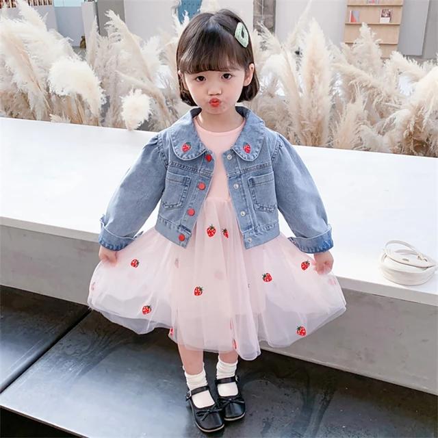 2023 New Spring Baby Girl Long Sleeve Clothes Set Girls Fashion Denim  Jacket + Skirts 2pcs Suit Toddler Princess Denim Outfits - AliExpress