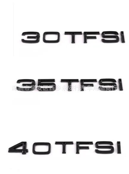 Подходит для Логотип автомобилей audi Emission standard 30 35 40 45 50 55 TFSI Автомобильный логотип черный и белый с узором модифицированный знак слова