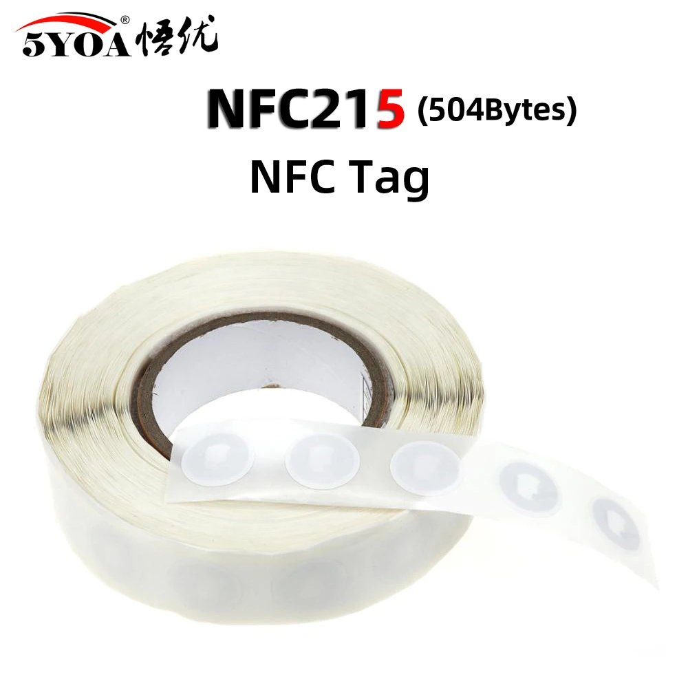 NFC Labels RFID Stickers RFID Sticker RFID Tag 50pcs NFC Tag NFC215 Label 215 Stickers NTAG215 504 Bytes Tags Badges Lable Sticker 13.56mHz For TagMo Forum Type2