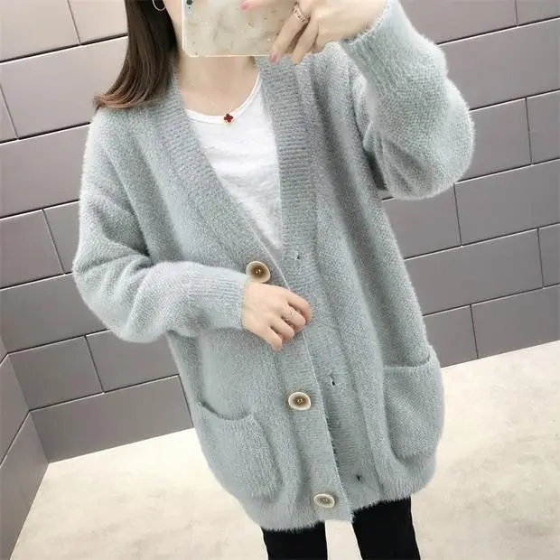 Blusas De Inverno Feminina, новинка 9270, зимний длинный вязаный кардиган с карманами, 66-1/F, 11 ряд, 5 полок