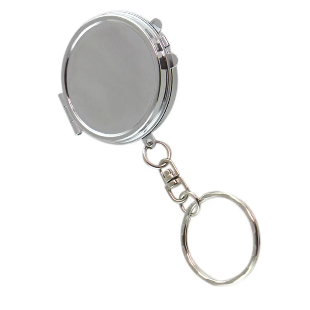 Круглая овальная квадратная форма в форме сердца, двухстороннее косметическое зеркало, металлический складной брелок, мини-зеркало для макияжа