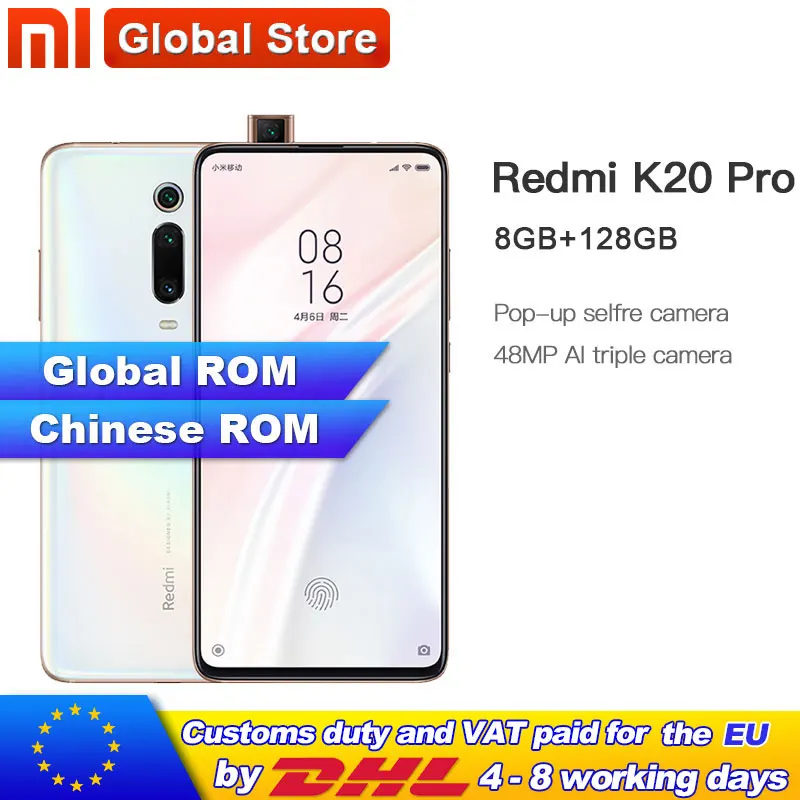 

Global ROM Xiaomi Redmi K20 Pro 128GB ROM 8GB RAM Mobilephone Octa Core Snapdragon 855 Pop-up Front 48MP Rear Camera 4000mAh