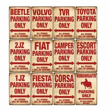 Парковки только Винтаж знаки металлическая табличка в стиле ретро гараж стены Луженая листовая сталь Кофе Бар Паб Клуб украшения домашний декор 20x30 см
