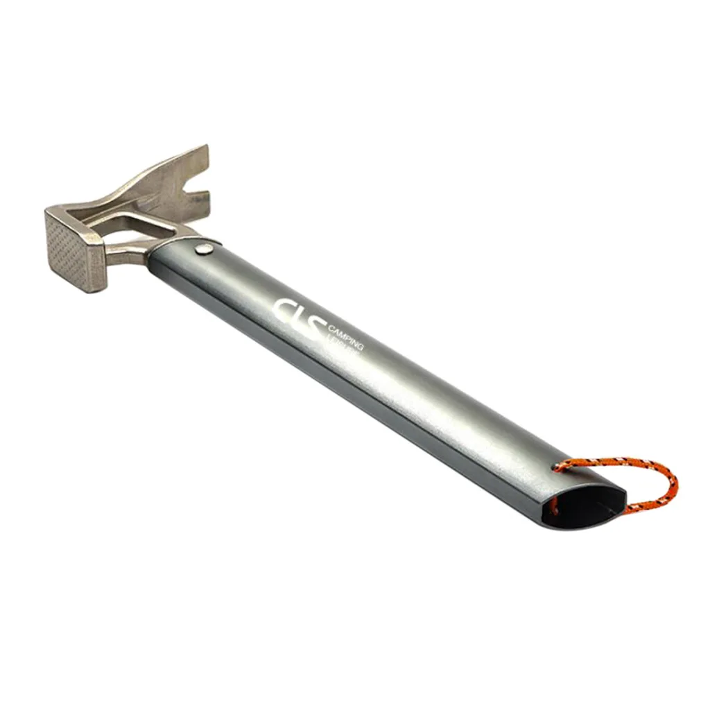Camping Aluminum Tent Hammer -  Tent Pegs Remover Puller Tool with Aluminum Handle & Stainless Steel Hammerhead