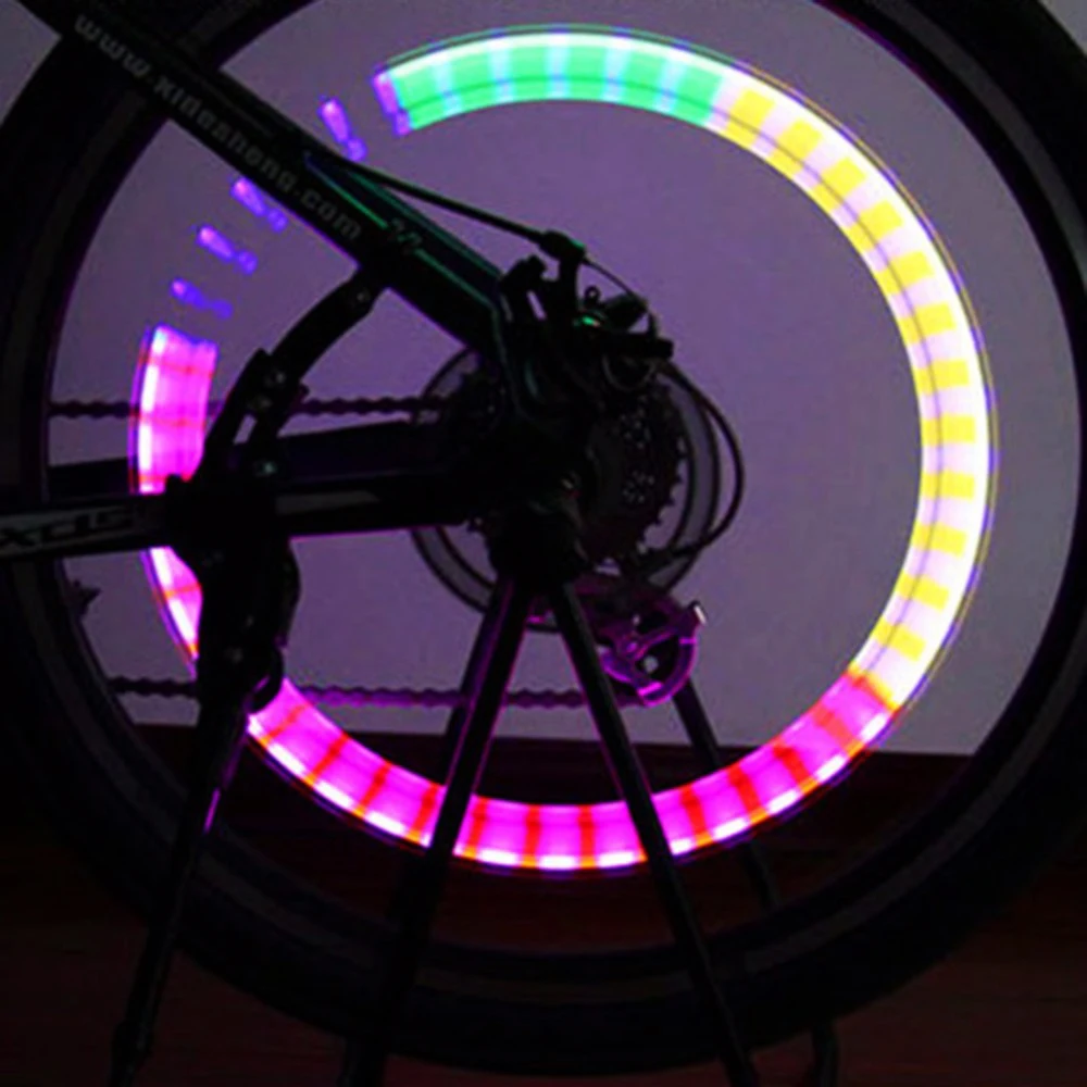 Многоцветные светодиодные колпачки на ниппель колес для мотоцикла, скутера, мопеда, велосипеда, авто(2 штуки / комплект