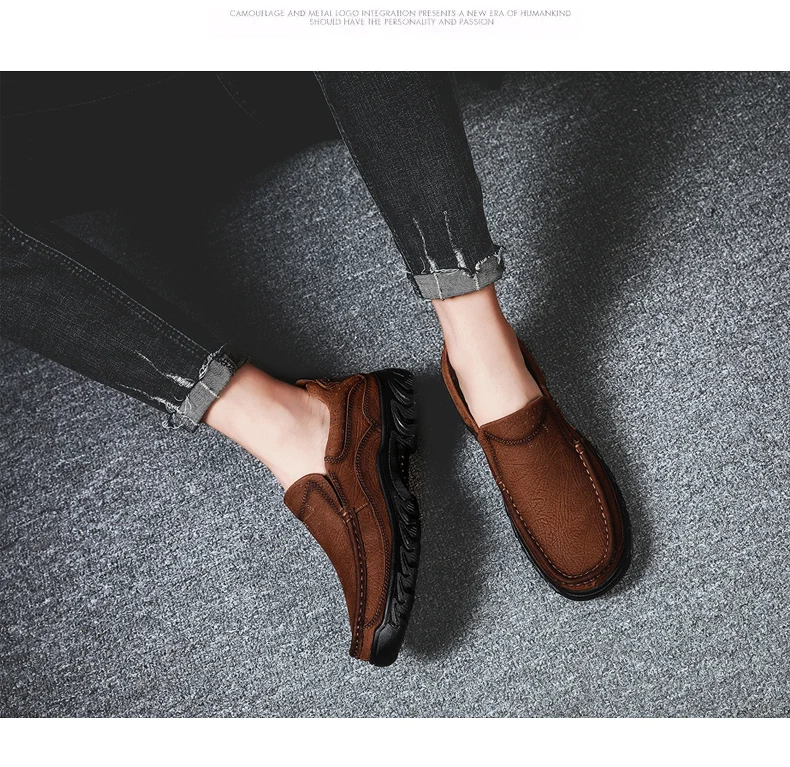 High quality Men casual Shoes Guenuine Leather Men Shoes Spring Autumn Oxfords Shoes for Man Footwear Fashion Design Heavy Flats