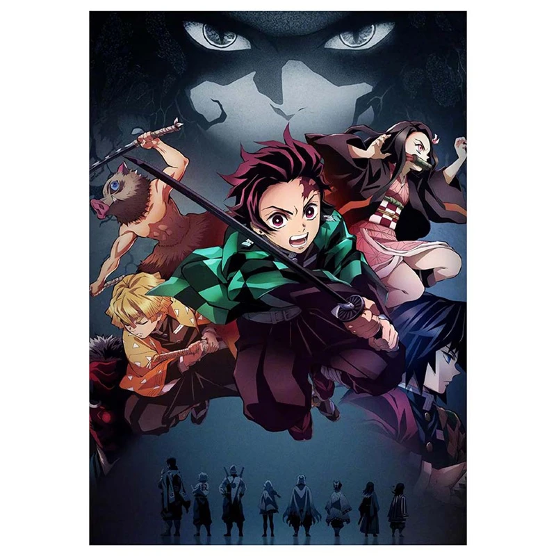 Demon Slayer Kimetsu No Yaiba Tanjirou Nezuko Anime Manga Wall Poster For Living Room Home Decoration Painting Calligraphy Aliexpress