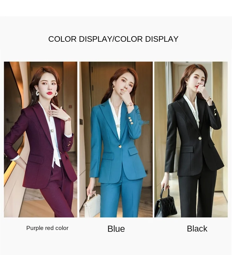 2021 New Year High-quality Professional Wear Plus Size Women's Casual Office Long-sleeved Suit High-waist Trousers 2-piece Set 2021 New Year High-quality Professional Wear Plus Size Women's Casual Office Long-sleeved Suit High-waist Trousers 2-piece Set