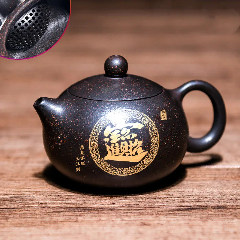 188 чайник из исинской глины с шариковым отверстием ручная работа, из фиолетовой глины индивидуальные подарки подлинный Xi Shi чайный горшок для путешествий чайный сервиз - Цвет: 180ml