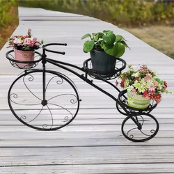 Pot de fleurs d'intérieur en fer pour vélo, porte fleurs créatif charnu 
