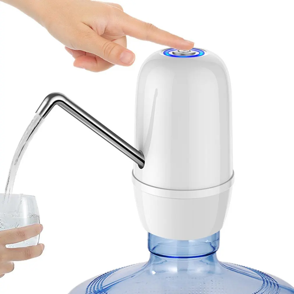 Бытовой двойной насос Электрический дозатор чистой воды бутилированной воды насосный ведро воды автоматический - Цвет: Белый