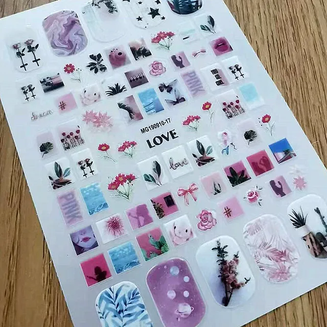 Newest MG505-02 lable design nail stickers 3d Japan Korea style nail decals self-adhesive DIY nail decoration tools 0910-17