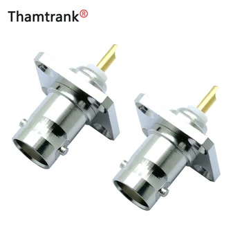 

10pcs BNC Female 4-hole Panel Mount Connectors RF Coaxial Copper BNC Jack 4 Hole Flange Panel Chassis Mount Solder Plug