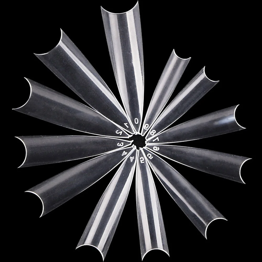 500pcs False Nail Tips with 10 Sizes Nail Tips Stiletto French Acrylic Fake Nails ABS Tips 4