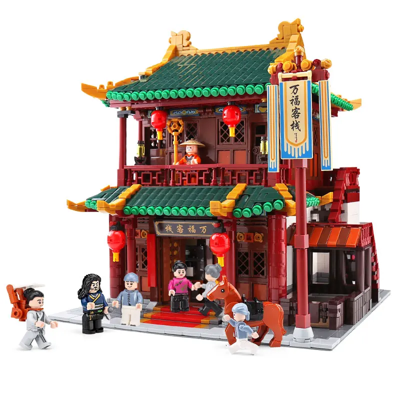 

Zhonghua Street Building Series The Wanfu Inn Set Compatible with Lego Architecture Building Blocks Bricks Model Toy for Kids
