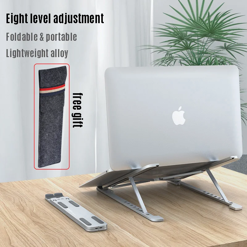 8 Level Adjustment Laptop Holder for MacBook Pro Air 13 15 16 Notebook Foldable Aluminium Alloy