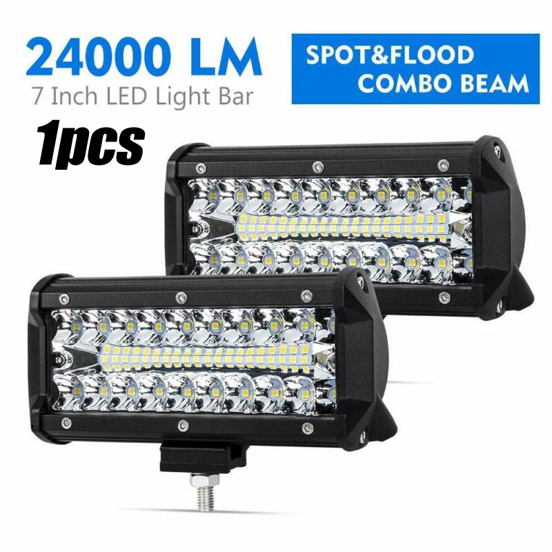 

1pc DC 9V-30V 7" LED Work Light Bar Flood Lamp Combination Pod Dive Driving Lamp 6000K White For Car SUV Off-Road LED Work Light