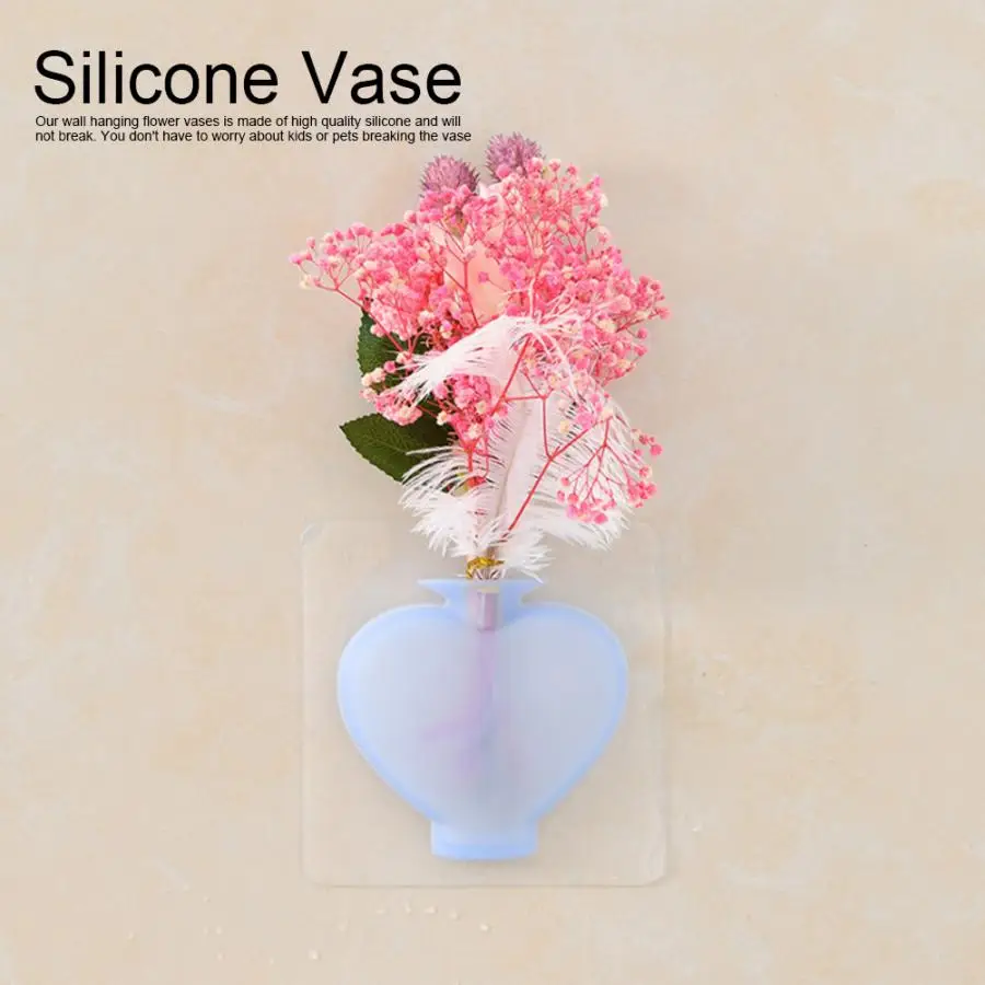 Съемный силиконовый липкий цветочный горшок ваза для стен холодильник ванные комнаты Декор вазы