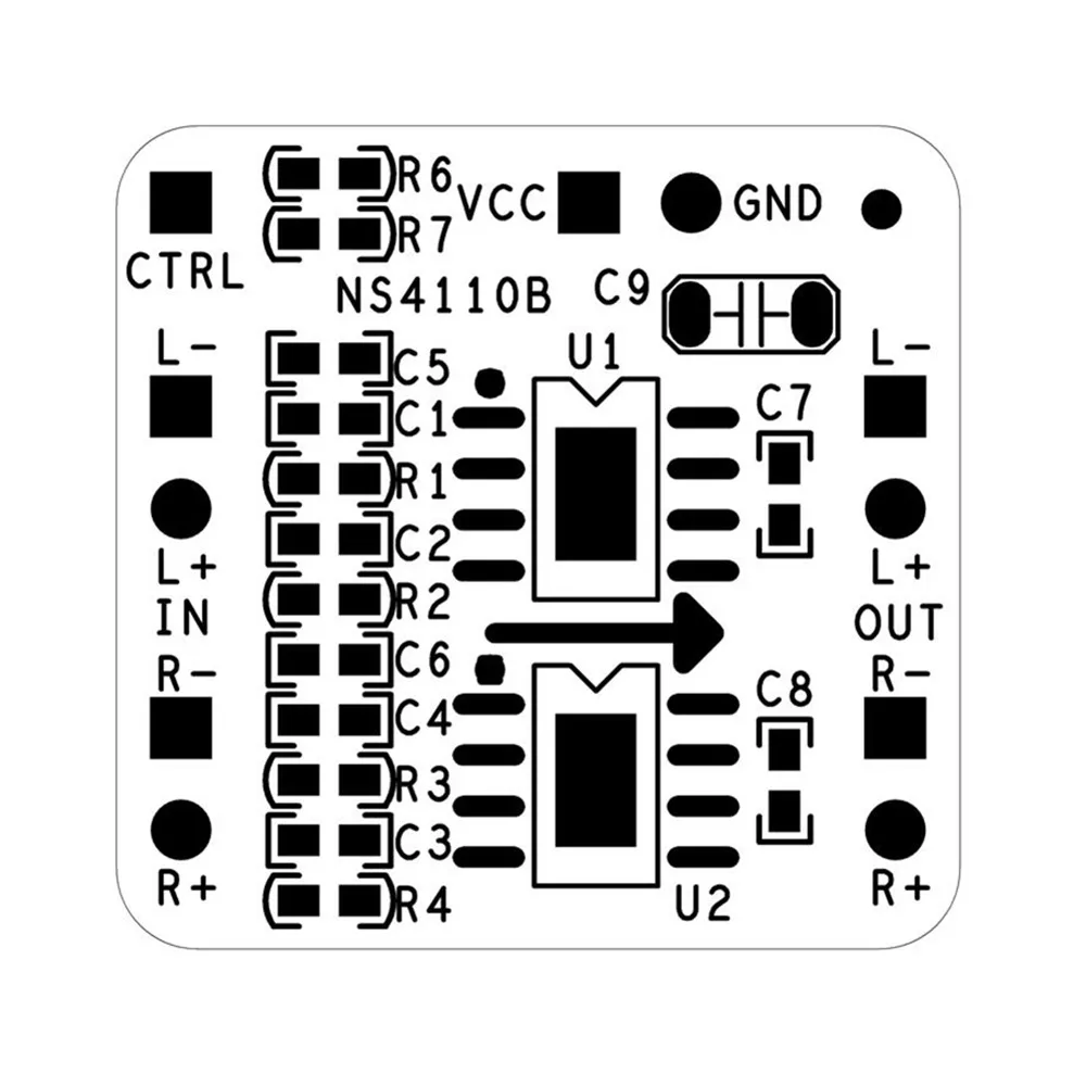 Taidacent NS4110B Differential Amplifier Board 6V 12V 14V 2x18W Digital Class D Class AB Audio OP AMP Circuit