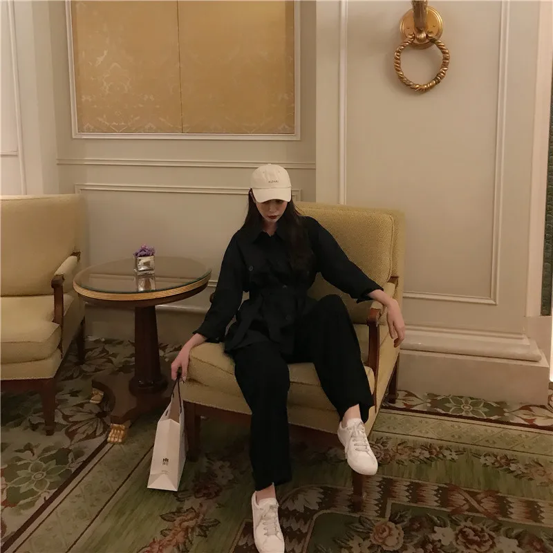 Осенний стильный однотонный кардиган в Корейском стиле с двойным отложным воротником и повязкой для фотосессии