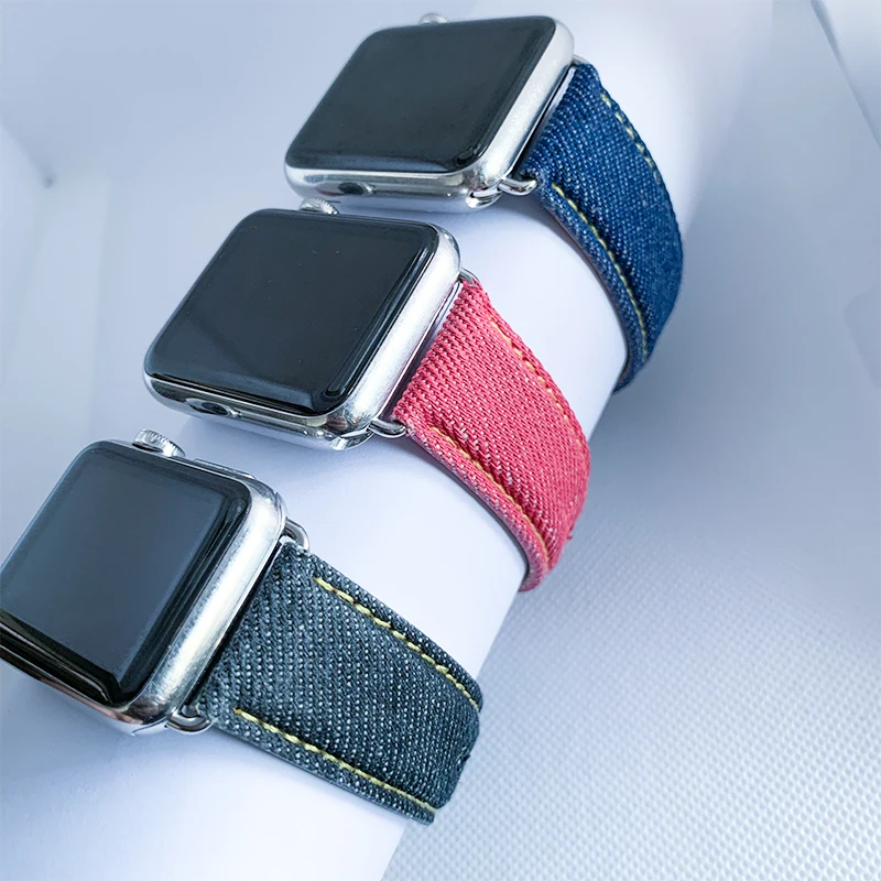 38/42 мм кожаный ремешок для наручных часов Apple Watch модные Повседневное наручных часов iWatch, ремешок сменный ремешок с серебряными в адаптированном металлическом в ковбойском стиле, в полоску