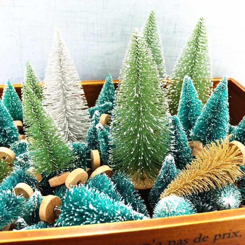Mini Christmas Tree Ornament Fake Pine Tree DIY Xmas Photo Prop for Christmas Party Table Decoration New Year Gifts Home Decor