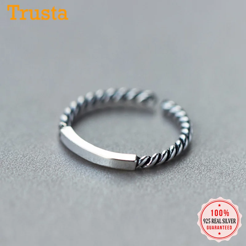 Trusta 2018 100% 925 стерлингового серебра искусственные ювелирные изделия крученное