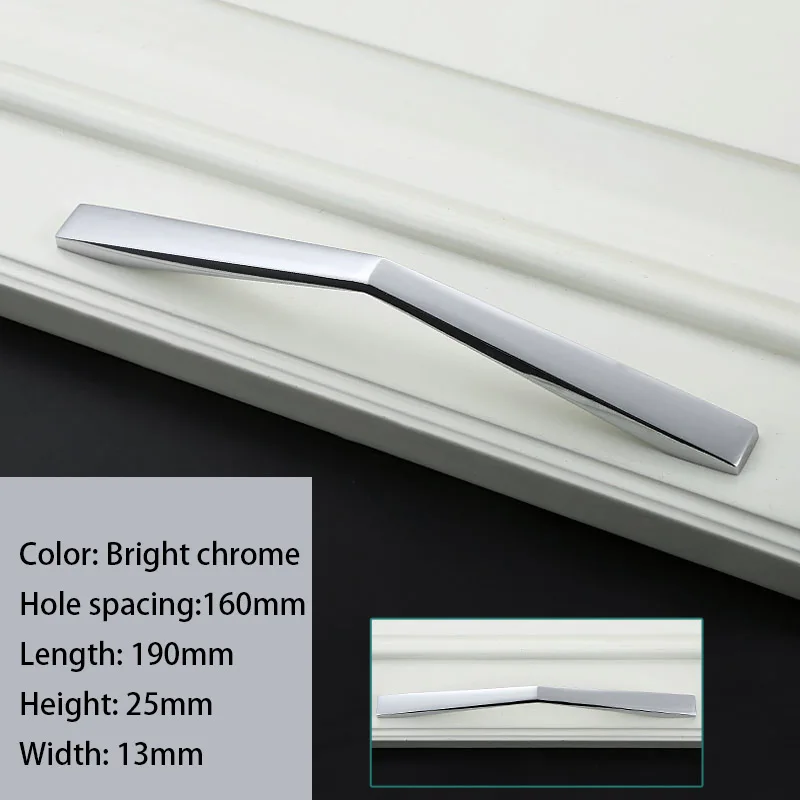 Bright chrome 160mm Ручка ящика Современная 96 мм-192 мм домашняя мебель ручки ручка ящика гардеробные шкафчики шкаф Вытяните Высокое качество большое расстояние между отверстиями - Цвет: Bright chrome 160mm