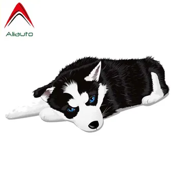 

Aliauto Cartoon Car Sticker Crouching Husky Decal PVC Waterproof Sunscreen Anti-UV Cover Scratch,14cm*6cm