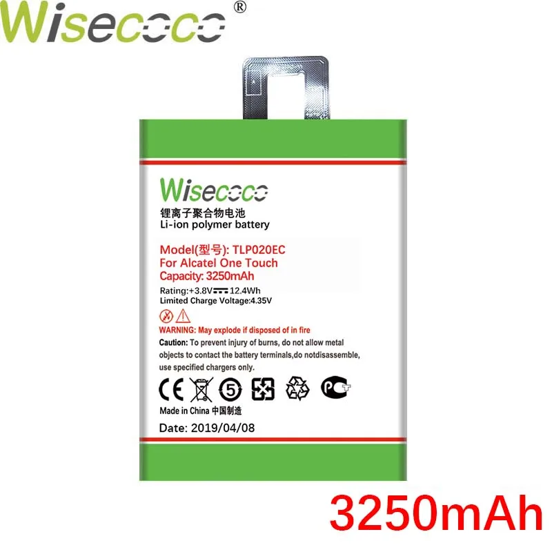 Wisecoco TLp020EC 3250 мАч аккумулятор для ALCATEL One Touch POP UP 6044D аккумулятор телефона